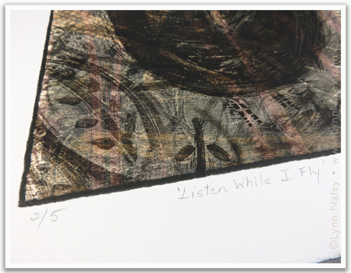 Detail of Listen While I Fly - Lynn Nafey