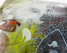 Detail of "Ready To Let Go" - Mixed media assemblage by Lynn Nafey