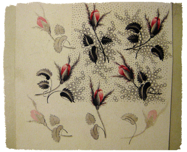 Calico print artwork by John Street from the Slater Mill archives