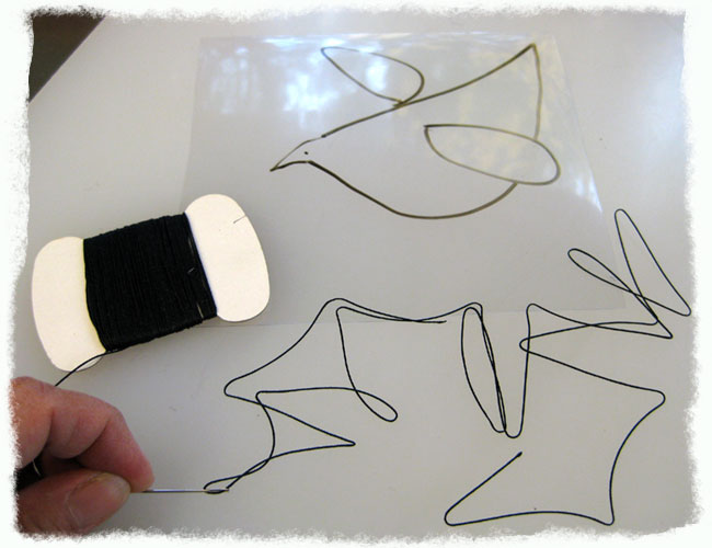 Prepping to Stitch Bird With Silk Thread